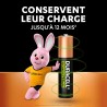 Duracell Rechargeables Piles AAA (lot de 4), 750 mAh NiMH, 1000 recharges, pré-chargées, Puissance longue durée, un packaging re