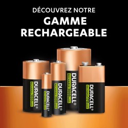 Duracell Rechargeables Piles D (lot de 2), 3000 mAh NiMH, Puissance longue durée
