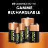 Duracell Rechargeables Piles D (lot de 2), 3000 mAh NiMH, Puissance longue durée