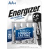 Energizer Ultimate Lithium - Piles AA (Lot de 4) - La Pile AA Qui Dure Le Plus Longtemps au Monde - Longue durée pour appareils 