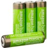 Amazon Basics Lot de 4 piles rechargeables AA NiMH haute capacité, 2400 mAh, 1,2 V, rechargeables 400 fois, préchargées