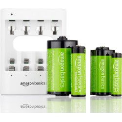 Amazon Basics Lot de 4 piles rechargeables AA NiMH haute capacité, 2400 mAh, 1,2 V, rechargeables 400 fois, préchargées