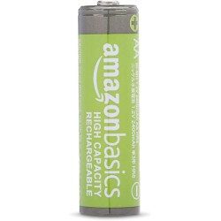 Amazon Basics Lot de 12 piles rechargeables AA NiMH haute capacité, 2400 mAh, 1,2 V, rechargeables 400 fois, préchargées