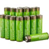 Amazon Basics lot de 16 piles rechargeables AA NiMH haute capacité, 2400 mAh, 1,2 V, rechargeables 400 fois, préchargées