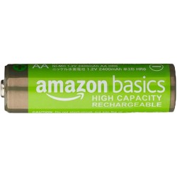 Amazon Basics lot de 16 piles rechargeables AA NiMH haute capacité, 2400 mAh, 1,2 V, rechargeables 400 fois, préchargées