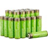 Amazon Basics Lot de 24 piles rechargeables AA NiMH haute capacité, 2400 mAh, 1,2 V, rechargeables 400 fois, préchargées