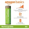 Amazon Basics Lot de 24 piles rechargeables AA NiMH haute capacité, 2400 mAh, 1,2 V, rechargeables 400 fois, préchargées