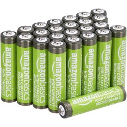 Amazon Basics Lot de 24 piles rechargeables AAA NiMH haute capacité, 850 mAh, 1,2 V, rechargeables 500 fois, préchargées