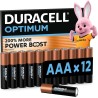 DURACELL Optimum Piles AAA (Lot de 12) – Piles Alcalines 1,5V – +200 % d’actifs Power Boost – Répondent aux exigences des appare