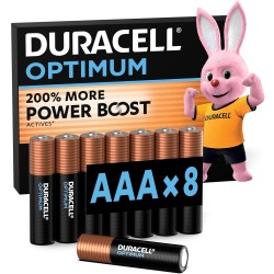 DURACELL Optimum Piles AAA (Lot de 8) – Piles Alcalines 1,5V – +200 % d’actifs Power Boost – Répondent aux exigences des apparei