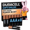 DURACELL Optimum Piles AAA (Lot de 8) – Piles Alcalines 1,5V – +200 % d’actifs Power Boost – Répondent aux exigences des apparei