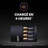 Duracell - chargeur de piles AA et AAA en 4 heures (2 piles AA et 2 piles AAA rechargeables incluses)