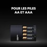 Duracell - chargeur de piles AA et AAA en 4 heures (2 piles AA et 2 piles AAA rechargeables incluses)
