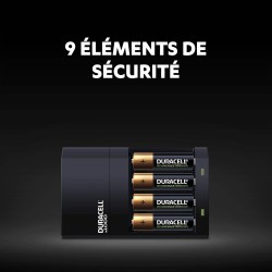 Duracell - chargeur de piles AA et AAA en 4 heures (2 piles AA et 2 piles AAA rechargeables incluses)