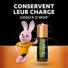 Duracell Rechargeables Piles AA (lot de 4), 1300 mAh NiMH, 2000 recharges, pré-chargées, Puissance longue durée, un packaging re