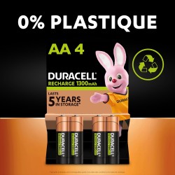 Duracell Rechargeables Piles AAA (lot de 8), 900 mAh, NiMH, pré-chargées, Longue durée, un packaging recyclable 0% plastique