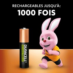 Duracell Rechargeables Piles AAA (lot de 8), 750 mAh NiMH, 1000 recharges, pré-chargées, Puissance longue durée, un packaging re