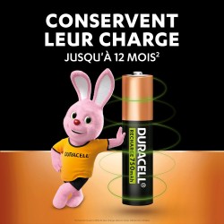 Duracell Rechargeables Piles AAA (lot de 8), 750 mAh NiMH, 1000 recharges, pré-chargées, Puissance longue durée, un packaging re