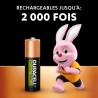 Duracell Rechargeables Piles AA (lot de 8), 1300 mAh NiMH, 2000 recharges, pré-chargées, Puissance longue durée, un packaging re