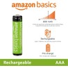 Amazon Basics Lot de 8 piles rechargeables AAA NiMH performantes, 800 mAh, 1,2 V, rechargeables 1 000 fois, préchargées