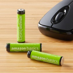 Amazon Basics Lot de 8 piles rechargeables AAA NiMH performantes, 800 mAh, 1,2 V, rechargeables 1 000 fois, préchargées