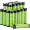 Amazon Basics Lot de 24 piles rechargeables AAA NiMH performantes, 800 mAh, 1,2 V, rechargeables 1 000 fois, préchargées
