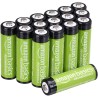 Amazon Basics Lot de 16 piles rechargeables AA NiMH, 2 000 mAh, 1,2 V, rechargeables jusqu'à 1 000 fois, préchargées
