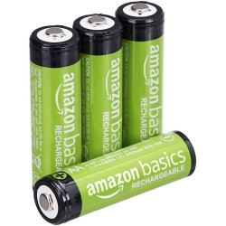 Amazon Basics Lot de 4 piles rechargeables AA NiMH, 2000 mAh, 1,2 V, rechargeables jusqu'à 1 000 fois, préchargées