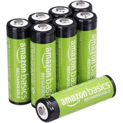 Amazon Basics Lot de 8 piles rechargeables AA NiMH, 2000 mAh, 1,2 V, rechargeables 1 000 fois, préchargées