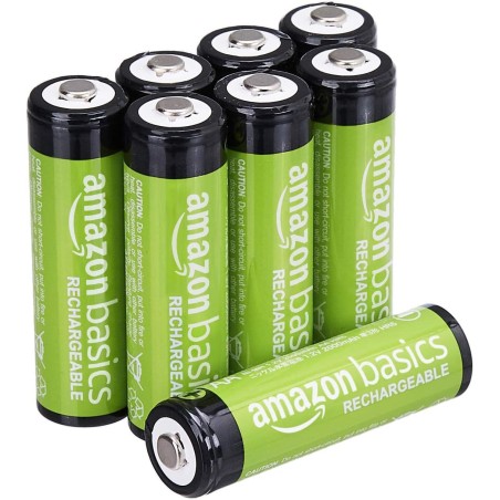 Amazon Basics Lot de 8 piles rechargeables AA NiMH, 2000 mAh, 1,2 V, rechargeables 1 000 fois, préchargées