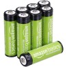 Amazon Basics Lot de 8 piles rechargeables AA NiMH, 2000 mAh, 1,2 V, rechargeables 1 000 fois, préchargées