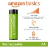 Amazon Basics Lot de 8 piles rechargeables AA NiMH, 2000 mAh, 1,2 V, rechargeables 1 000 fois, préchargées