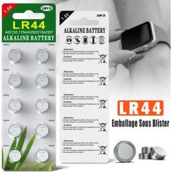 Blister 20 Piles Boutons AG13 LR44/LR1154/357 sans Mercure (AG13&LR44-20 Piles)