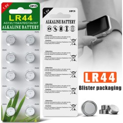Blister 30 Piles Boutons AG13 LR44/LR1154/357 sans Mercure