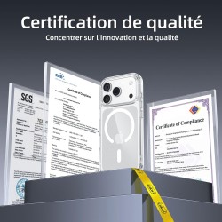 NEW'C Magnétique Coque pour iPhone 17 Pro Max (6,9 Pouces), Compatible avec MagSafe Antichoc Ultime avec Cordon – Magnétisme Pui
