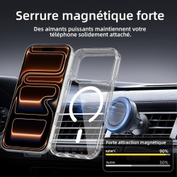 NEW'C Magnétique Coque pour iPhone 17 Pro Max (6,9 Pouces), Compatible avec MagSafe Antichoc Ultime avec Cordon – Magnétisme Pui