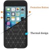 NEW'C Coque pour iPhone 6 et iPhone 6S, Coque de Protection avec Absorption de Choc et Fibre de Carbone Silicone en Gel Flex
