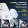 NEW'C Magnétique Coque pour iPhone 16 (6,1 Pouces), Compatible avec MagSafe Antichoc Ultime avec Cordon – Magnétisme Puissant et
