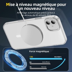 NEW'C Magnétique Coque pour iPhone 16 Plus (6,7 Pouces), Compatible avec MagSafe Antichoc Ultime avec Cordon – Magnétisme Puissa