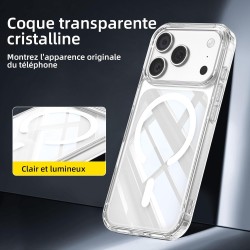 NEW'C Magnétique Coque pour iPhone 17 Pro (6,3 Pouces), Compatible avec MagSafe Antichoc Ultime avec Cordon – Magnétisme Puissan
