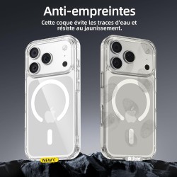 NEW'C Magnétique Coque pour iPhone 17 Pro (6,3 Pouces), Compatible avec MagSafe Antichoc Ultime avec Cordon – Magnétisme Puissan