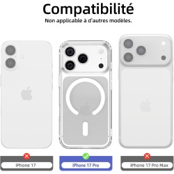 NEW'C Magnétique Coque pour iPhone 17 Pro (6,3 Pouces), Compatible avec MagSafe Antichoc Ultime avec Cordon – Magnétisme Puissan