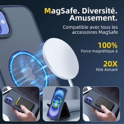 NEW'C Magnétique Coque pour iPhone 16 (6,1 Pouces), Compatible avec MagSafe Antichoc Ultime avec Cordon – Magnétisme Puissant et