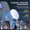 NEW'C Magnétique Coque pour iPhone 16 (6,1 Pouces), Compatible avec MagSafe Antichoc Ultime avec Cordon – Magnétisme Puissant et