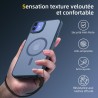NEW'C Magnétique Coque pour iPhone 16 (6,1 Pouces), Compatible avec MagSafe Antichoc Ultime avec Cordon – Magnétisme Puissant et