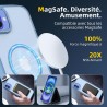 NEW'C Magnétique Coque pour iPhone 16 (6,1 Pouces), Compatible avec MagSafe Antichoc Ultime avec Cordon – Magnétisme Puissant et