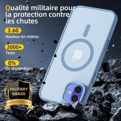 NEW'C Magnétique Coque pour iPhone 16 (6,1 Pouces), Compatible avec MagSafe Antichoc Ultime avec Cordon – Magnétisme Puissant et