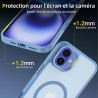 NEW'C Magnétique Coque pour iPhone 16 (6,1 Pouces), Compatible avec MagSafe Antichoc Ultime avec Cordon – Magnétisme Puissant et
