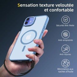 NEW'C Magnétique Coque pour iPhone 16 (6,1 Pouces), Compatible avec MagSafe Antichoc Ultime avec Cordon – Magnétisme Puissant et