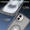 NEW'C Magnétique Coque pour iPhone 16 (6,1 Pouces), Compatible avec MagSafe Antichoc Ultime avec Cordon – Magnétisme Puissant et